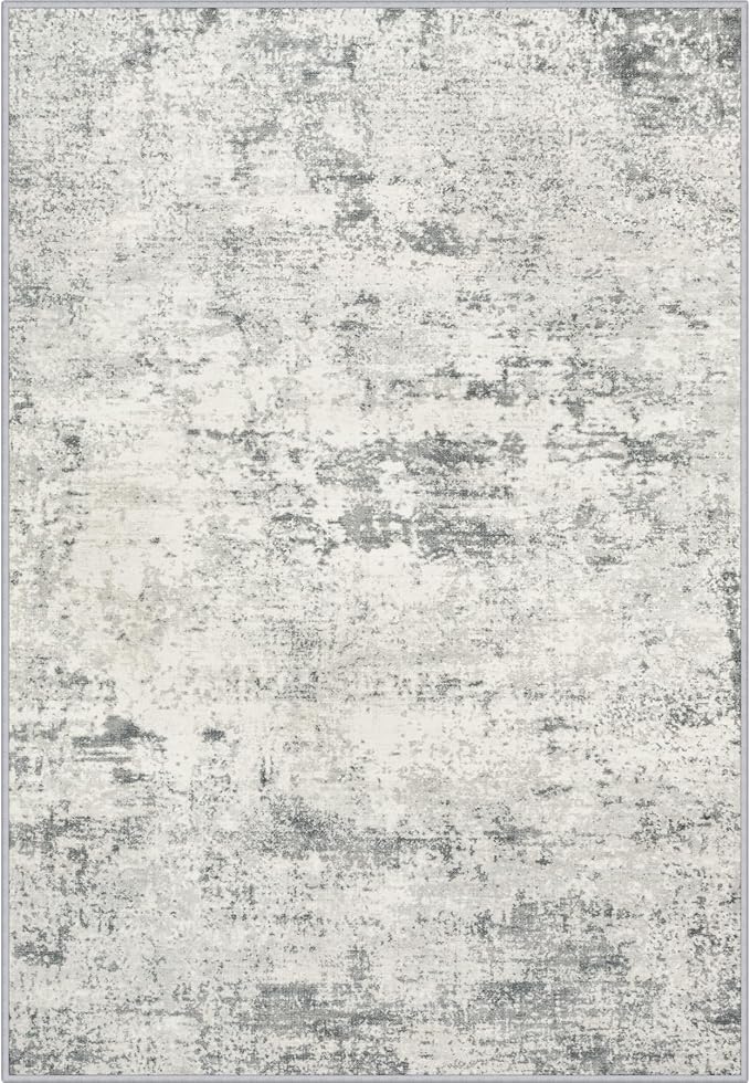 Area Rug Living Room: 8x8 Modern Washable Indoor Soft Carpet Gray | by FXRHLP