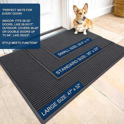 OLANLY Front Door Mat 33x21, Waterproof Heavy-Duty Indoor Outdoor Doormat | - Image 2