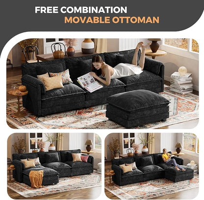 ELUCHANG Oversized 113" Modular Sectional Sofa, Comfy Cloud Couch, L Shaped - Image 9