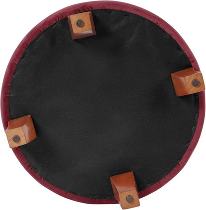 Homepop Home Decor | Upholstered Round Velvet Tufted Foot Rest Ottoman | Ottoman - Image 9