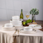 GBHOME 9'' Large Ceramic Pasta Bowls, 32oz Stoneware Pasta Serving Bowls Set of 4 for Kitchen, Wide Bowls for Fruit,Pasta,Salad,Oatmeal,Meal, Microwave Safe, Pearl White
