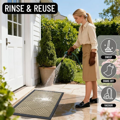 OLANLY Front Door Mat Outside Entrance 59x34, Waterproof Heavy-Duty Doormat | - Image 8