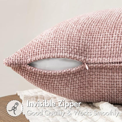 MIULEE Decorative Couch Throw Pillow Covers 20x20 Inch Pink 2 Pack | Modern - Image 5