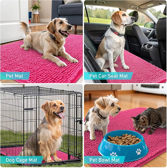 OLANLY Dog Door Mat for Muddy Paws 47x17, Super Absorbent Chenille Mud Mat | - Image 7
