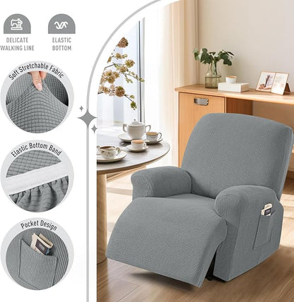 TAOCOCO Recliner Cover 4-Pieces, Recliner Stretch Sofa Slipcover, Recliner - Image 3