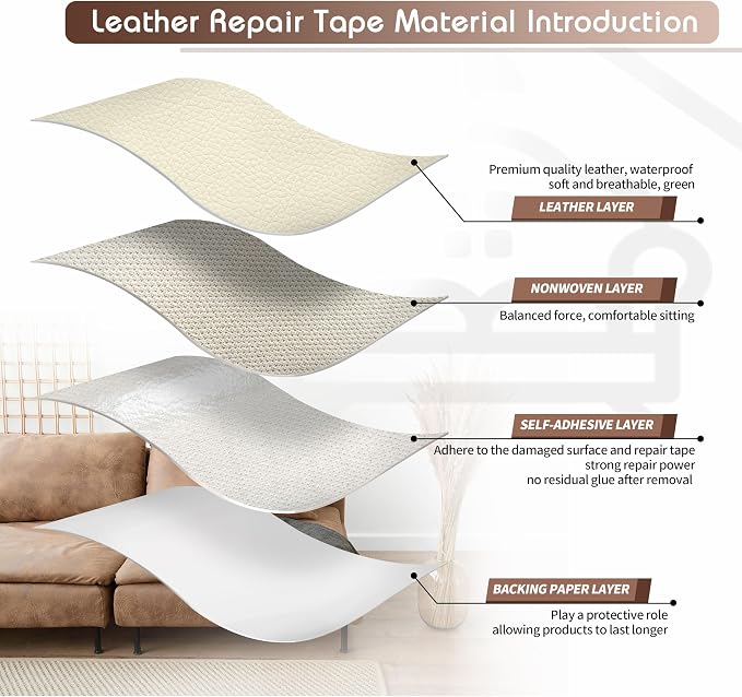 KING MOUNTAIN Leather Repair Patch, 2 Packs 9 x 11 Inches self Adhesive Leather - Image 3