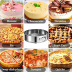 10 Inch Springform Pan 304 Stainless Steel Nonstick Leakproof Springform Cake Pan with Removable Bottom, Round Spring Form Cheesecake Pans For Baking