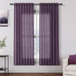 Plum Linen Curtains for Living Room 63 Inches Long 2 Panel Set Light Filtering by Nanspring