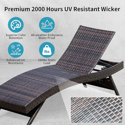 Set of Foldable Long Reclining Patio Seating Chairs, 2 Folding Chairs Patio - Image 4