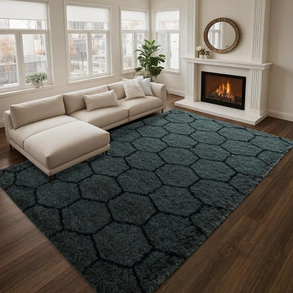 Noahas 5x7 Dark Grey Fluffy Soft Area Rug Non-Slip - Image 2