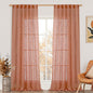 Linen Curtains for Living Room 120 Inches Long 2 Panels Semi Sheer | Privacy by LAMIT