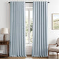 MIULEE 100% Blackout Linen Curtains 42 x 96 Inch Chambray Blue 2 Panels | by MIULEE