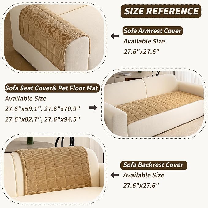 Couch Covers for Dogs Washable, 27.6"x82.7" Non Slip Couch Covers for Loveseat - Image 3
