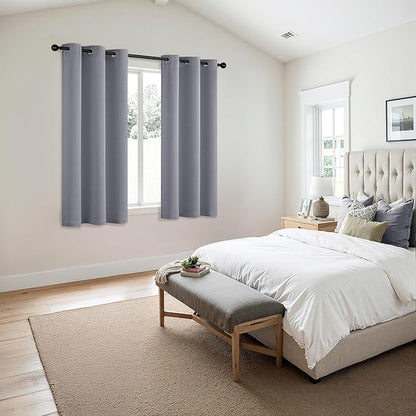 MIULEE Blackout Curtains for Bedroom 2 Panels 40 x 63 Inch Long Silver Grey | - Image 6