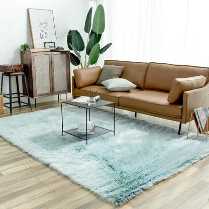 Ashler Faux Fur Rug, Fluffy Shaggy Area Rug Ultra Soft 6 x 9 Feet Rectangle Fur - Image 5