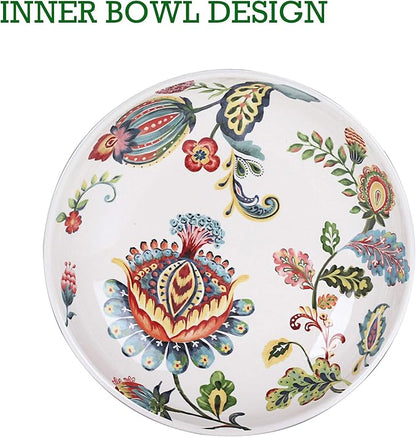 Bico Protea Cynaroides Pasta Bowls, 35oz Salad Bowl Set of 4, Large Ceramic Serving Dinner Bowls for Soup and Cereal, Microwave and Dishwasher Safe, Gift for Housewarming and Thanksgiving