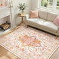 RELEANY Washable Area Rug, Water Repellent, Pet Friendly, Vintage Floral Boho by RELEANY