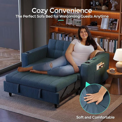 LINSY Sleeper Sofa Bed, Small 3 in 1 Convertible Loveseat Sleeper Couch - Image 7