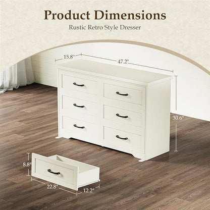 AODK Farmhouse 6 Drawer Dresser - Image 2