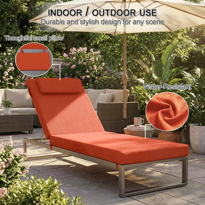 Outdoor Chaise Lounge Cushions, 71x21 Inch Olefin Water & Fade Resistant Pool - Image 5