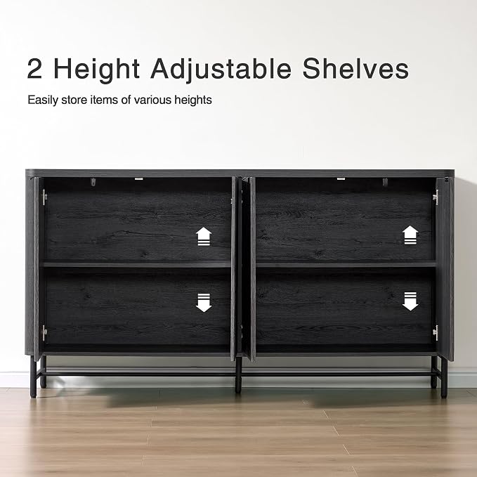 Fatmok Fluted Furniture Set – 65" Buffet Sideboard Cabinet - Image 7