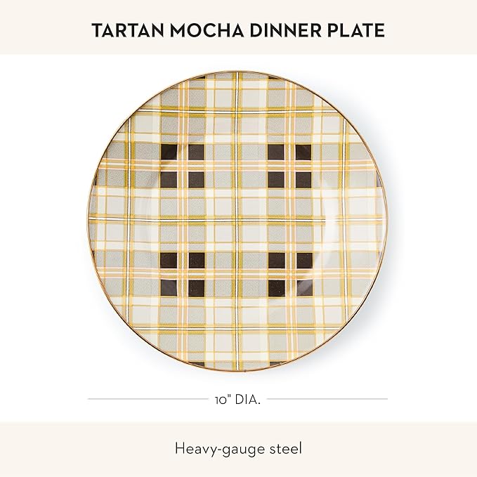 MACKENZIE-CHILDS Tartan Mocha Dinner Plate