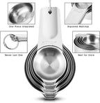 Smithcraft Measuring Cups Set, Stainless Steel Measuring Cup Set 7, 18/8 Stainless Steel Measuring Cups for Kitchen, Metal Meausing Cups for Baking, Dry Nesting Measuring Tools-3/4, 2/3 Measure Cup