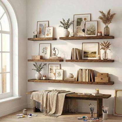 12 inch Deep Floating Shelves for Wall, 48 inch Wide Engineered Wood Wall - Image 7