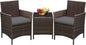 Greesum 3 Pieces Patio Furniture Sets Outdoor PE Rattan Wicker Chairs by BuynowfromGreesum