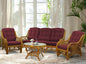 Malibu Lounge Set of 4: 2 Natural Rattan Wicker Chairs, Three-Seater Sofa by Wickerix