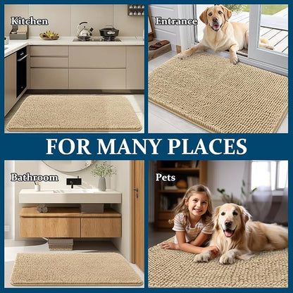 OLANLY Dog Door Mat for Muddy Paws 59x32, Super Absorbent Chenille Mud Mat | - Image 8