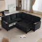 L-Shaped Sectional Couch with Storage and Pull Out Bed, Convertible Sofa Bed by LITVZ