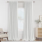 Off White 100% Blackout Linen Curtains 90 Inch Length 2 Panels Set by Guken