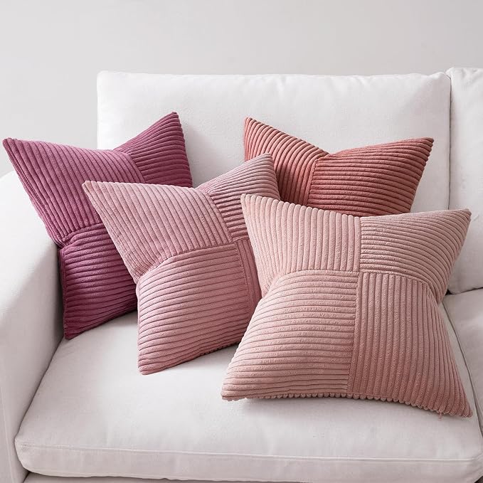 MIULEE Aesthetic Pink Throw Pillow Covers 18x18 Inch Set of 4 Spring Decorative - Image 6