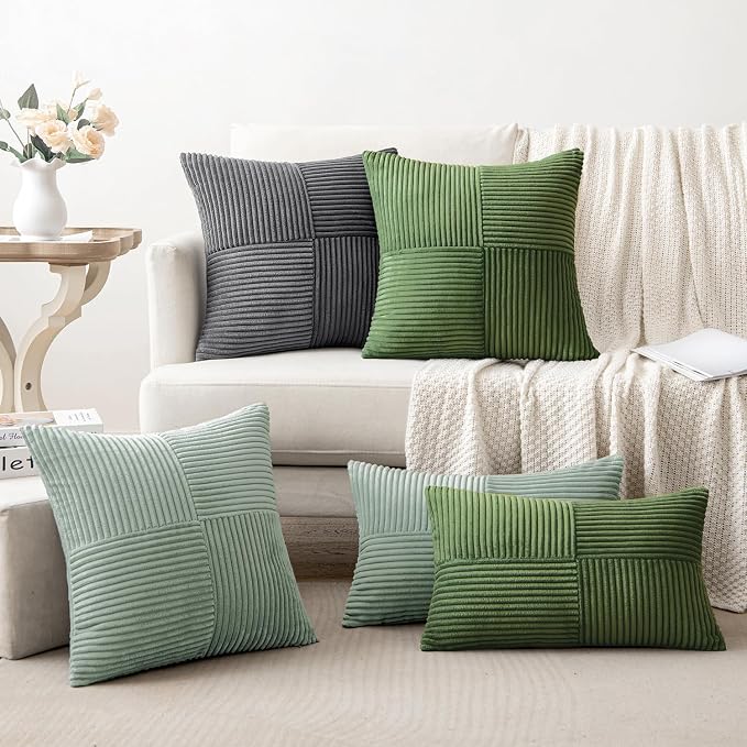 MIULEE Greyish Green Decorative Throw Pillow Covers 16x16 Inch - Image 5