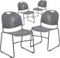 Flash Furniture 4 Pack HERCULES Series 880 lb. Capacity Gray Ultra-Compact by FlashFurniture