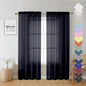 Black Sheer Curtain Panels 72 Inch Length, Light Filtering Window Curtain by Lecloud