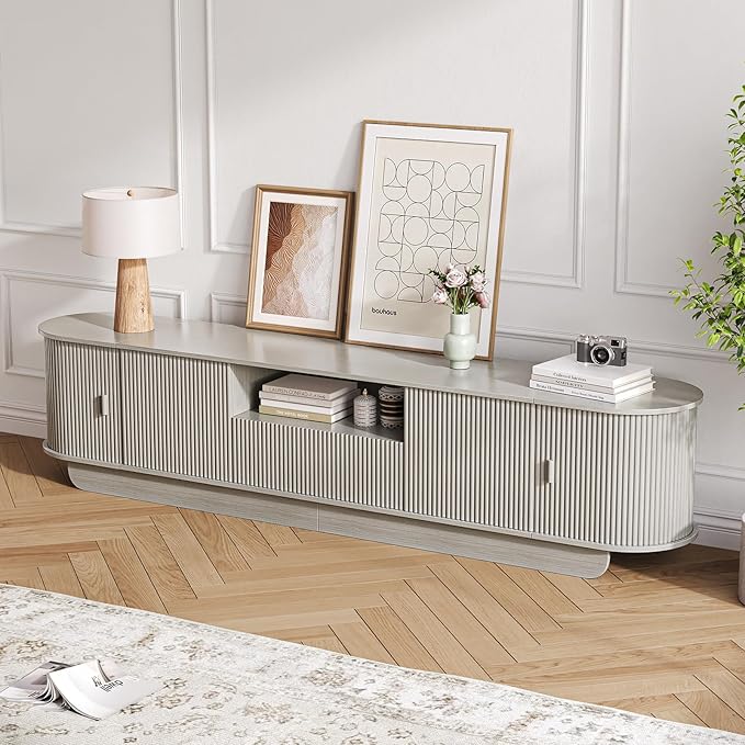 86.61'' Tambour TV Stand for 55-85 Inch, Entertainment Center - Image 5