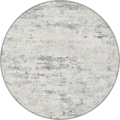 Round Area Rug Living Room: 6 ft Modern Washable Carpet Gray | by FXRHLP
