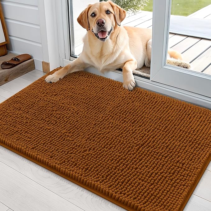 OLANLY Dog Door Mat for Muddy Paws 35x24, Super Absorbent Chenille Mud Mat | by OLANLY