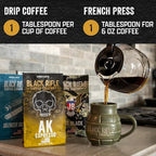 Black Rifle Coffee Company Ground Coffee Medium Roast - Roasted Blend Made from Pure Arabica Beans - Colombian & Brazilian Beans - Veteran Founded & American Made (AK Espresso, 12oz Bag)