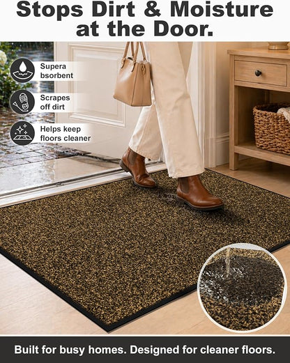 Super Absorbent Front Door Mat, Non-Slip Washable Indoor Doormats, Low Profile - Image 3