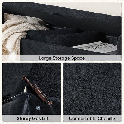48" End of Bed Bench, Modern Storage Benches - Image 3