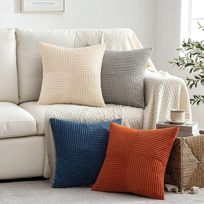 MIULEE Blue Rust Throw Pillow Covers 18x18 Inch Set of 4 Boho Farmhouse Cushion - Image 4