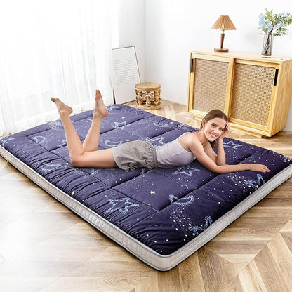 MAXYOYO Black Moon and Star Futon Mattress, Japanese Floor Mattress Quilted - Image 5