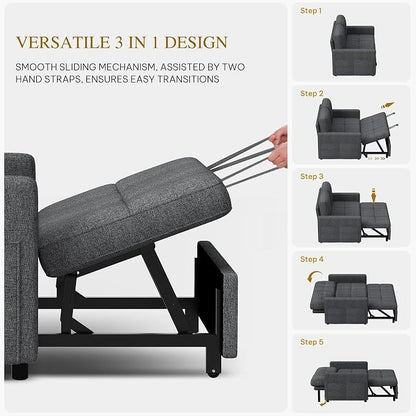 DWVO 55" Convertible Sofa Bed, 3-in-1 Sleeper Sofa - Image 3