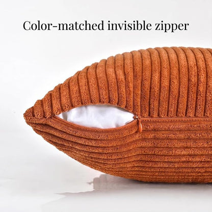 Fancy Homi Set of 2 Burnt Orange Boho Long Lumbar Body Decorative Throw Pillow - Image 3