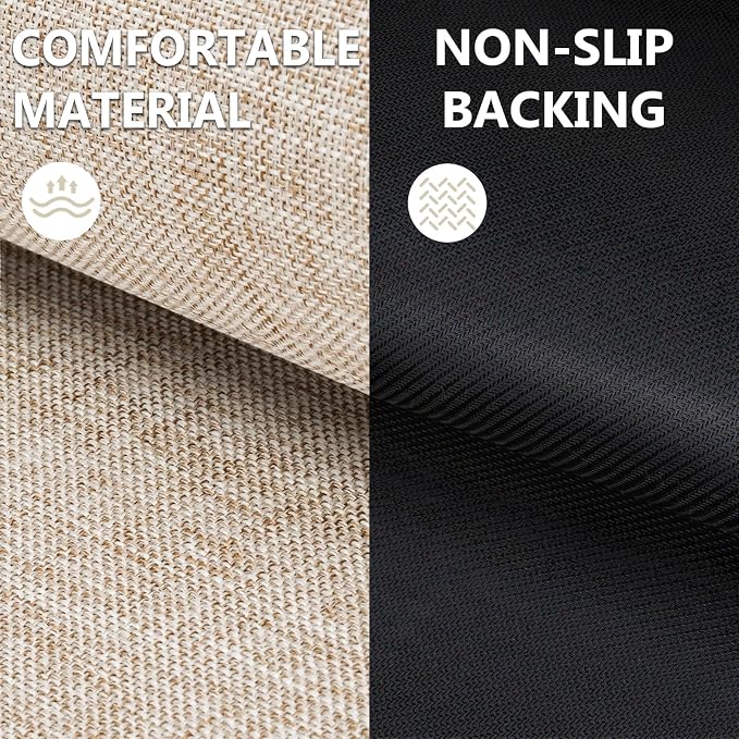 Ultra Thin Indoor Door Mat 24"x36", Non Slip Door Mat, Khaki | Low-Profile - Image 4