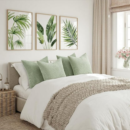 Topfinel Sage Green Decorative Throw Pillow Covers Set of 4, Soft Velvet Modern - Image 4