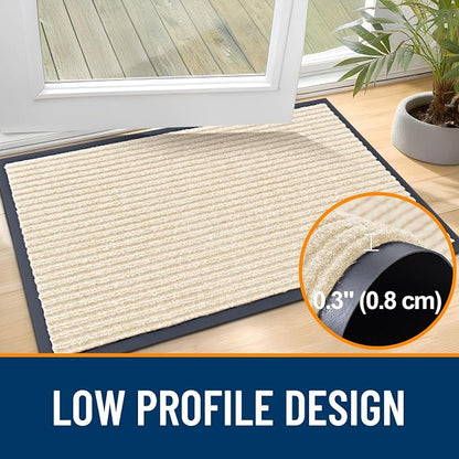 OLANLY 2-Pack Front Door Mats 71x47, Waterproof Heavy-Duty Doormats | Beige - Image 4